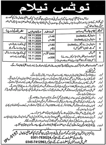 Public Sector Organization Khanewal Tender Notice